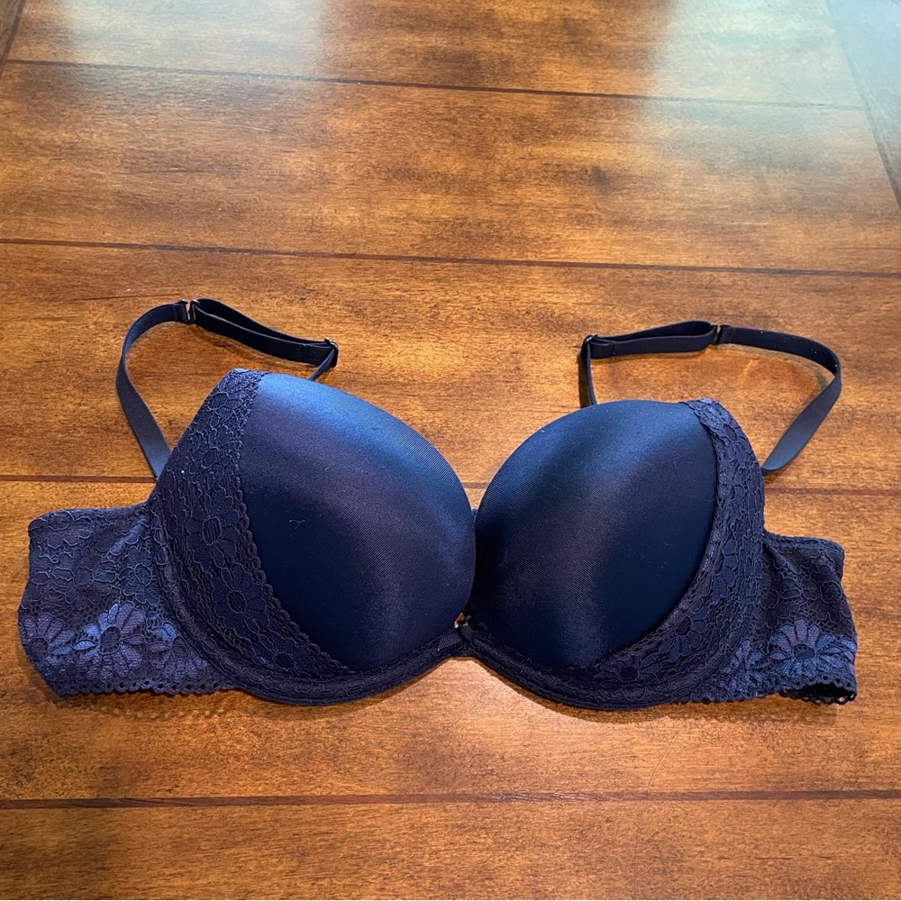 Aerie - Navy, Lacy Push Up Bra, Size 34A